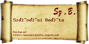 Szénási Beáta névjegykártya