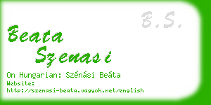 beata szenasi business card